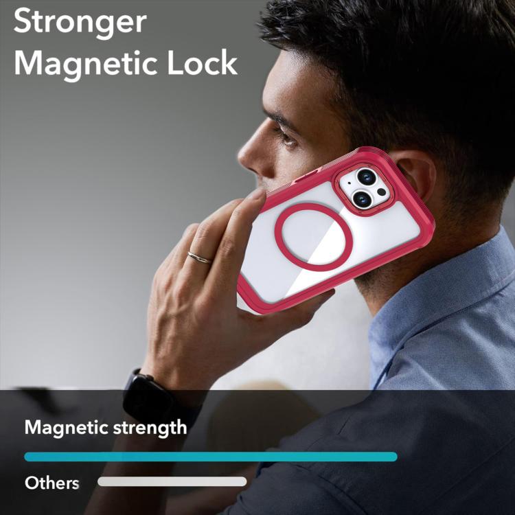For iPhone 15 Acrylic Full Coverage Magnetic Phone Case with Back Clip