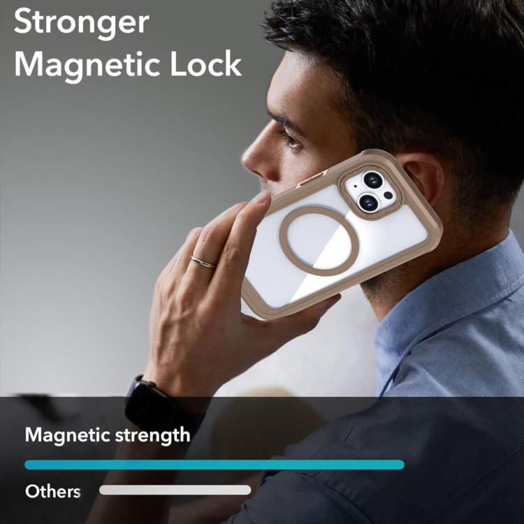 For iPhone 15 Acrylic Full Coverage Magnetic Phone Case with Back Clip