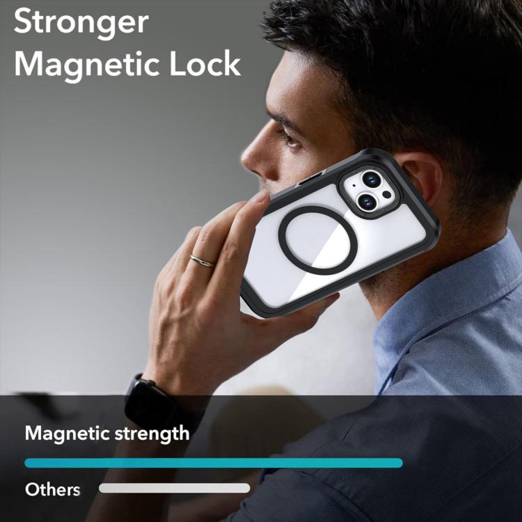 For iPhone 14 / 13 Acrylic Full Coverage Magnetic Phone Case with Back Clip