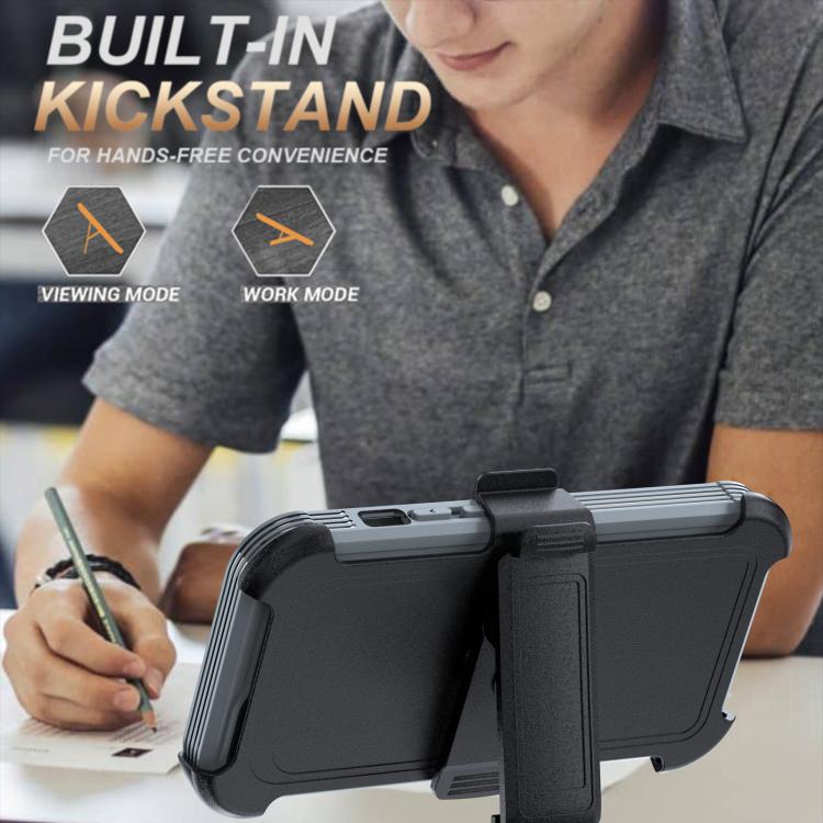 For iPhone 14 / 13 Acrylic Full Coverage Magnetic Phone Case with Back Clip