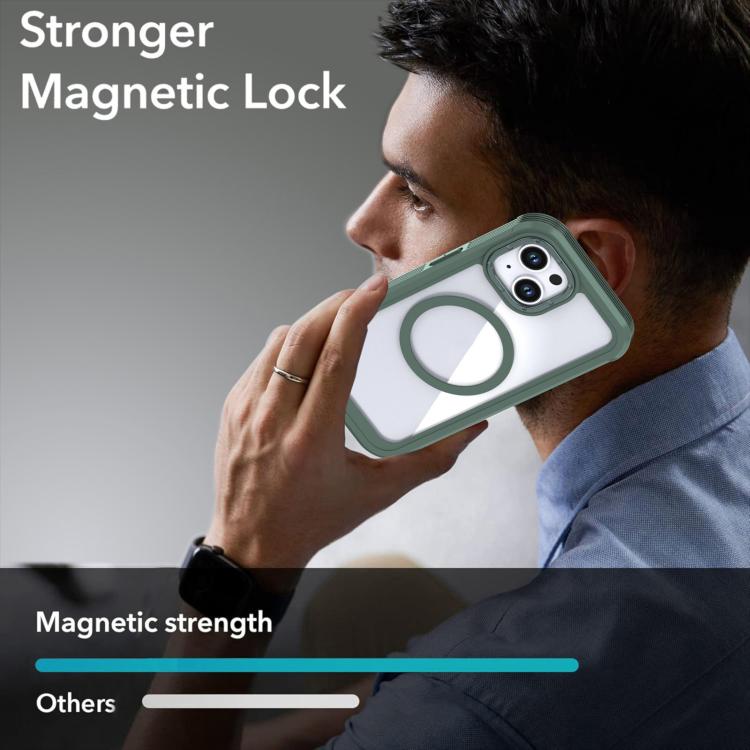 For iPhone 14 / 13 Acrylic Full Coverage Magnetic Phone Case with Back Clip