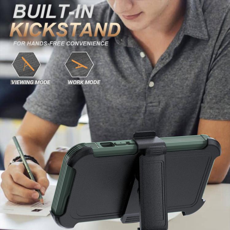 For iPhone 14 / 13 Acrylic Full Coverage Magnetic Phone Case with Back Clip