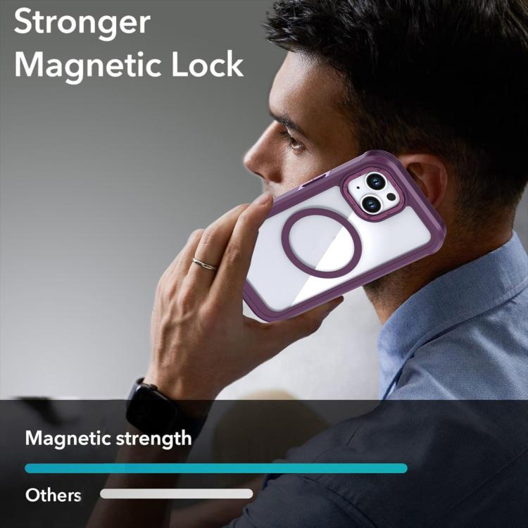 For iPhone 14 / 13 Acrylic Full Coverage Magnetic Phone Case with Back Clip