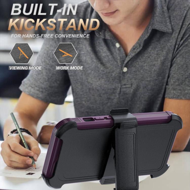For iPhone 14 / 13 Acrylic Full Coverage Magnetic Phone Case with Back Clip