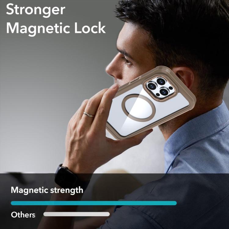 For iPhone 14 Pro Acrylic Full Coverage Magnetic Phone Case with Back Clip