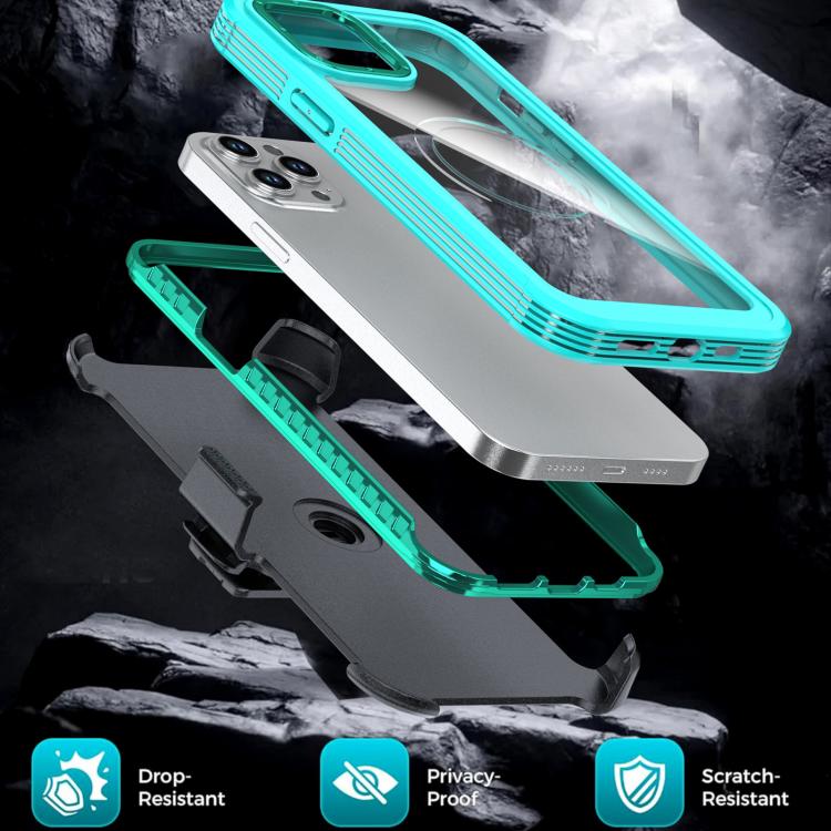 For iPhone 14 Pro Max Acrylic Full Coverage Magnetic Phone Case with Back Clip