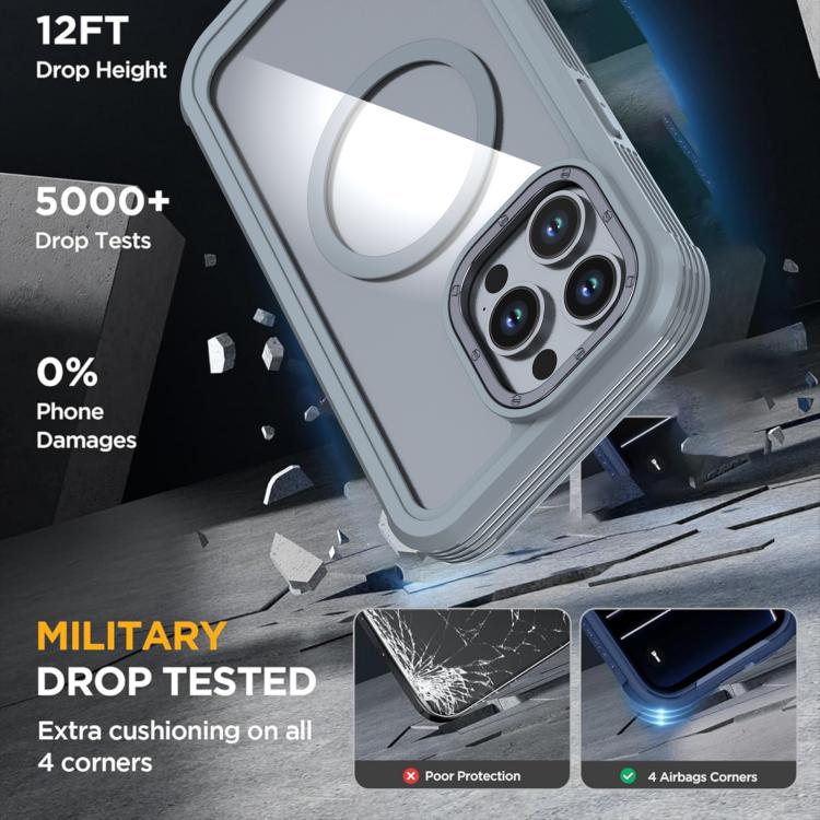 For iPhone 14 Pro Max Acrylic Full Coverage Magnetic Phone Case with Back Clip