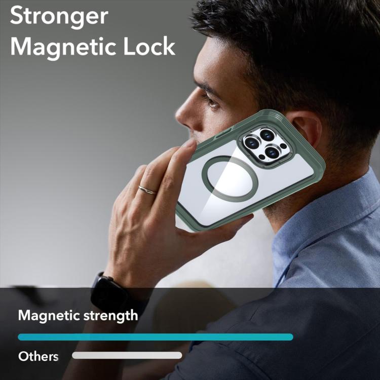 For iPhone 14 Pro Max Acrylic Full Coverage Magnetic Phone Case with Back Clip