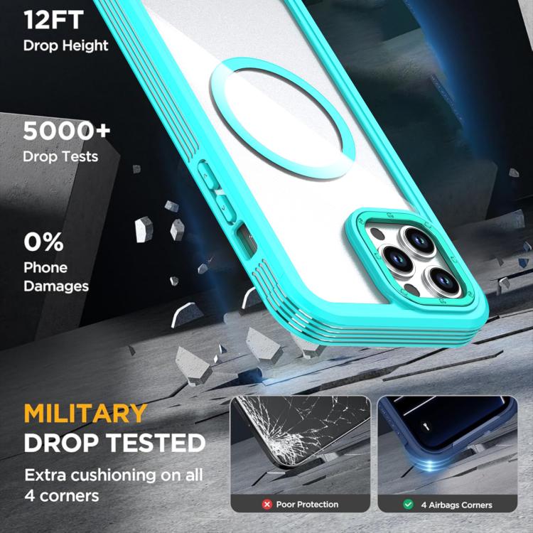 For iPhone 13 Pro Max Acrylic Full Coverage Magnetic Phone Case with Back Clip
