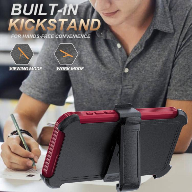 For iPhone 13 Pro Max Acrylic Full Coverage Magnetic Phone Case with Back Clip