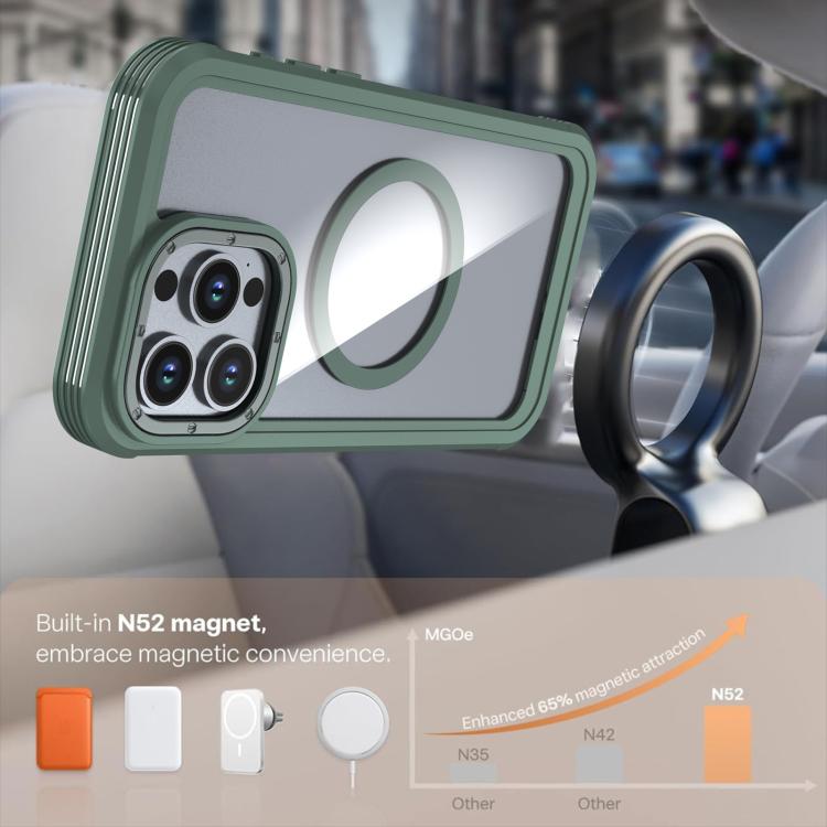 For iPhone 13 Pro Max Acrylic Full Coverage Magnetic Phone Case with Back Clip