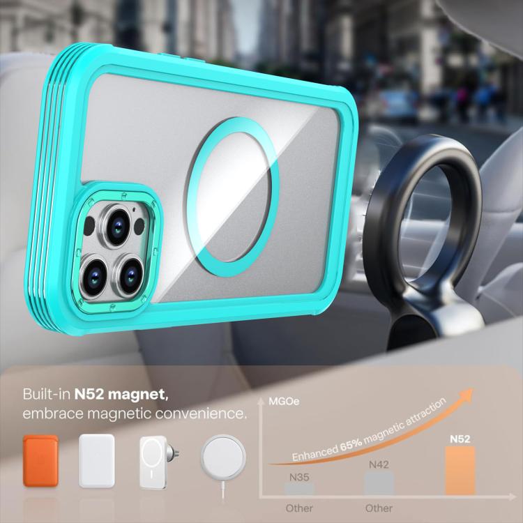 For iPhone 13 Pro Acrylic Full Coverage Magnetic Phone Case with Back Clip