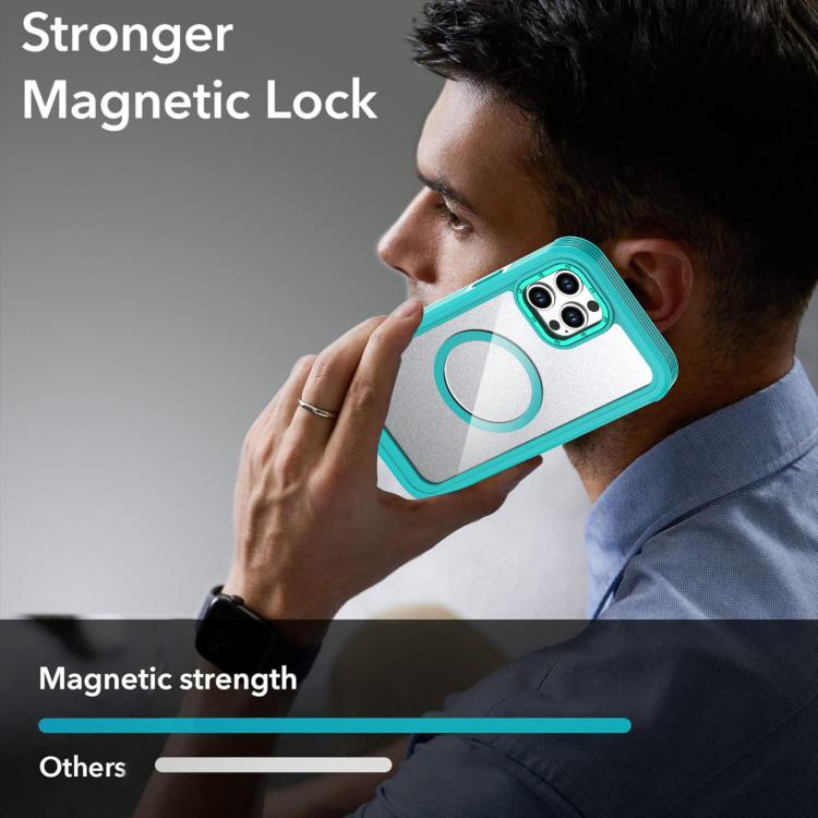 For iPhone 13 Pro Acrylic Full Coverage Magnetic Phone Case with Back Clip