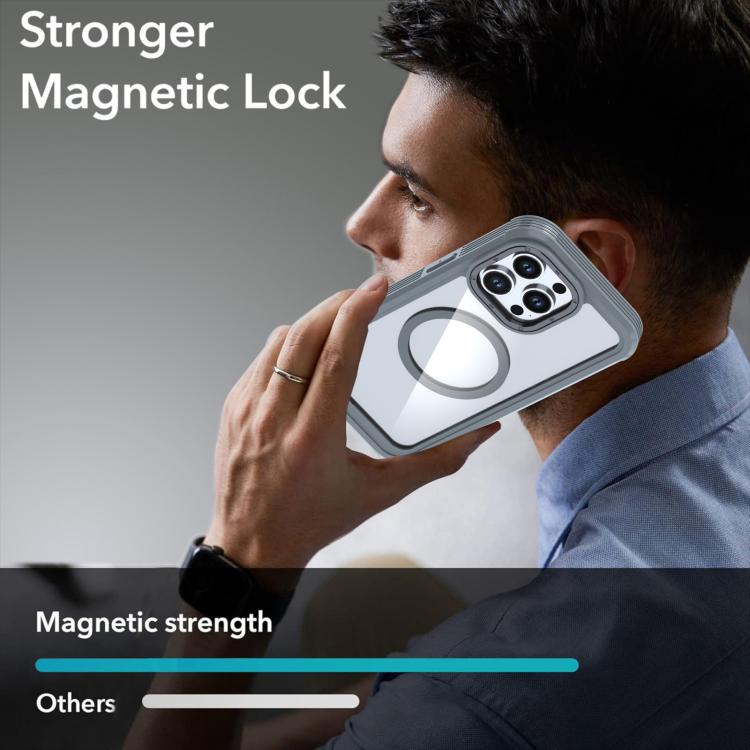 For iPhone 13 Pro Acrylic Full Coverage Magnetic Phone Case with Back Clip