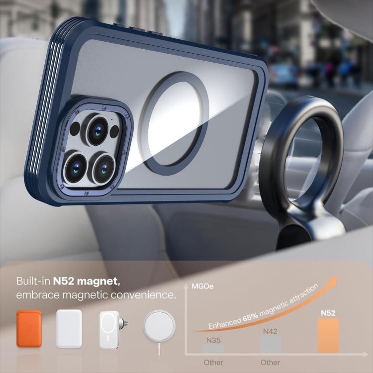 For iPhone 13 Pro Acrylic Full Coverage Magnetic Phone Case with Back Clip
