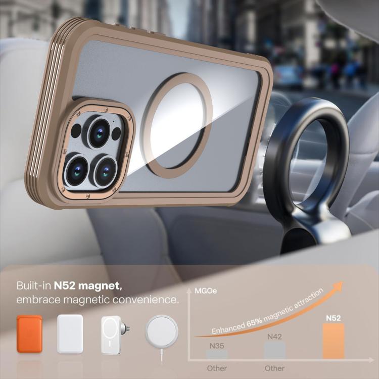 For iPhone 13 Pro Acrylic Full Coverage Magnetic Phone Case with Back Clip