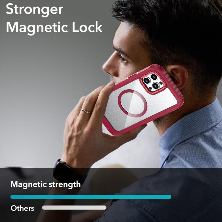 For iPhone 12 / 12 Pro Acrylic Full Coverage Magnetic Phone Case with Back Clip