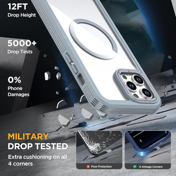 For iPhone 12 / 12 Pro Acrylic Full Coverage Magnetic Phone Case with Back Clip