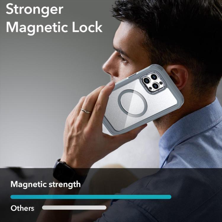 For iPhone 12 / 12 Pro Acrylic Full Coverage Magnetic Phone Case with Back Clip