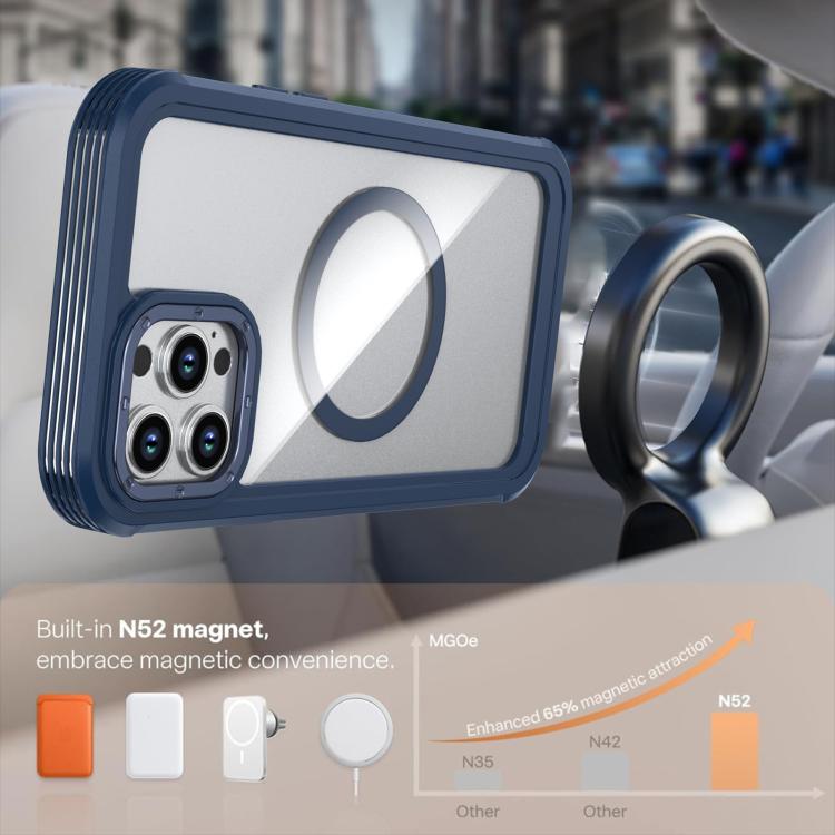For iPhone 12 / 12 Pro Acrylic Full Coverage Magnetic Phone Case with Back Clip