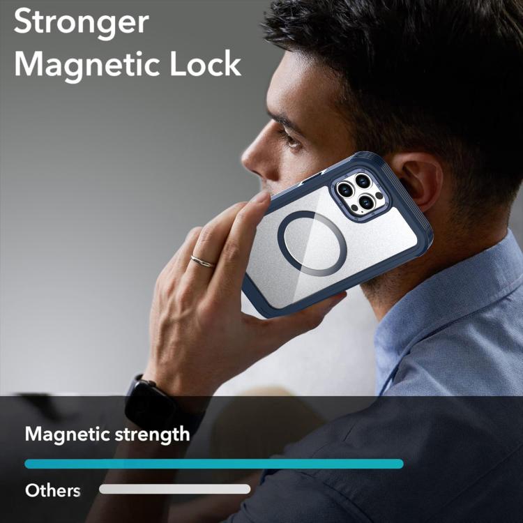 For iPhone 12 / 12 Pro Acrylic Full Coverage Magnetic Phone Case with Back Clip