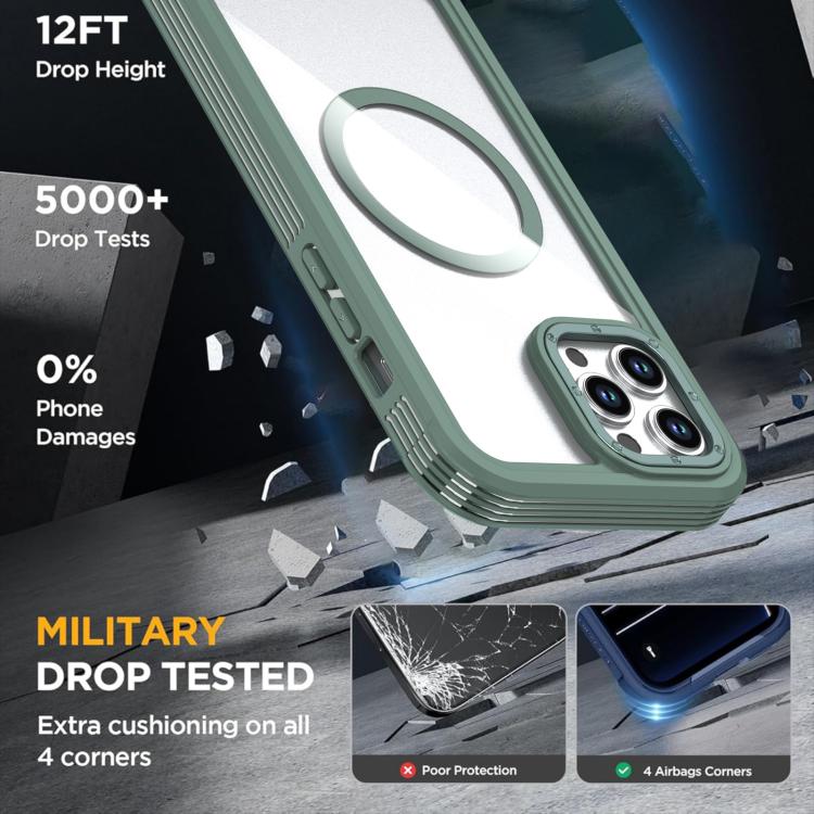 For iPhone 12 / 12 Pro Acrylic Full Coverage Magnetic Phone Case with Back Clip
