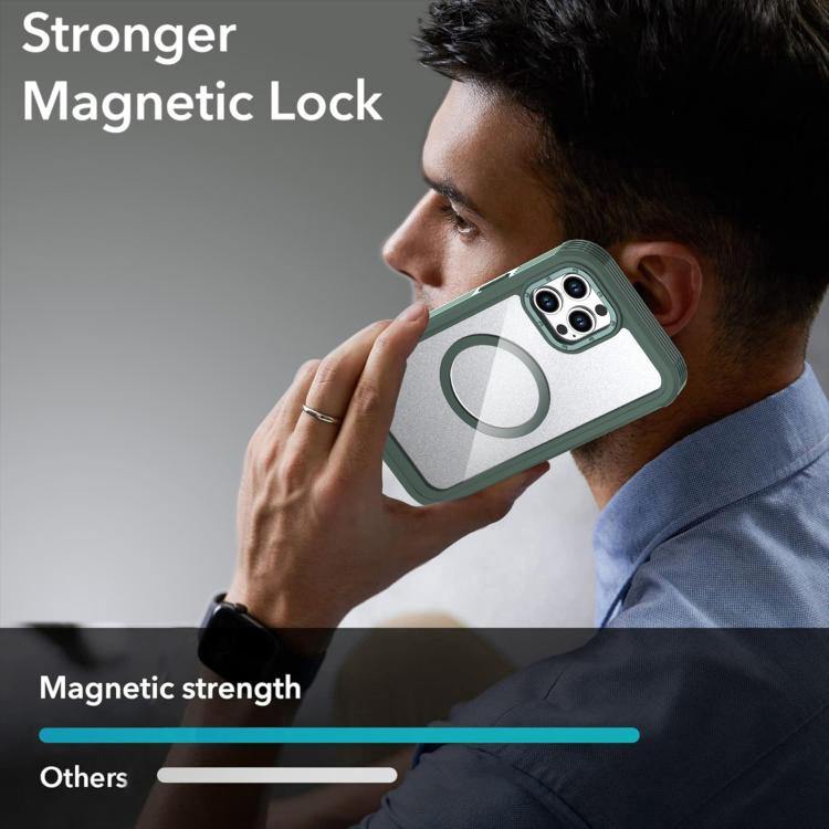 For iPhone 12 / 12 Pro Acrylic Full Coverage Magnetic Phone Case with Back Clip