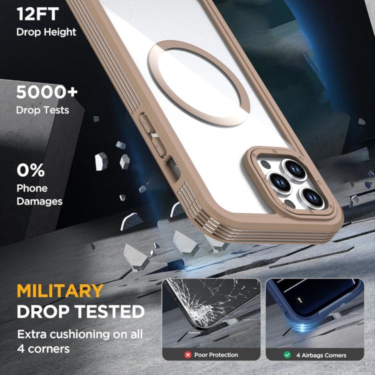 For iPhone 12 / 12 Pro Acrylic Full Coverage Magnetic Phone Case with Back Clip