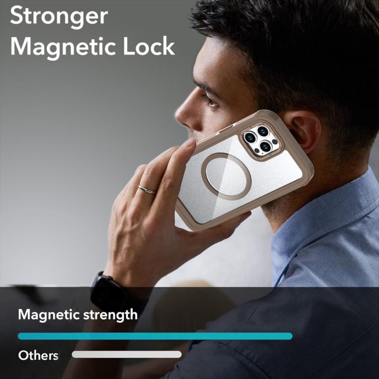 For iPhone 12 / 12 Pro Acrylic Full Coverage Magnetic Phone Case with Back Clip