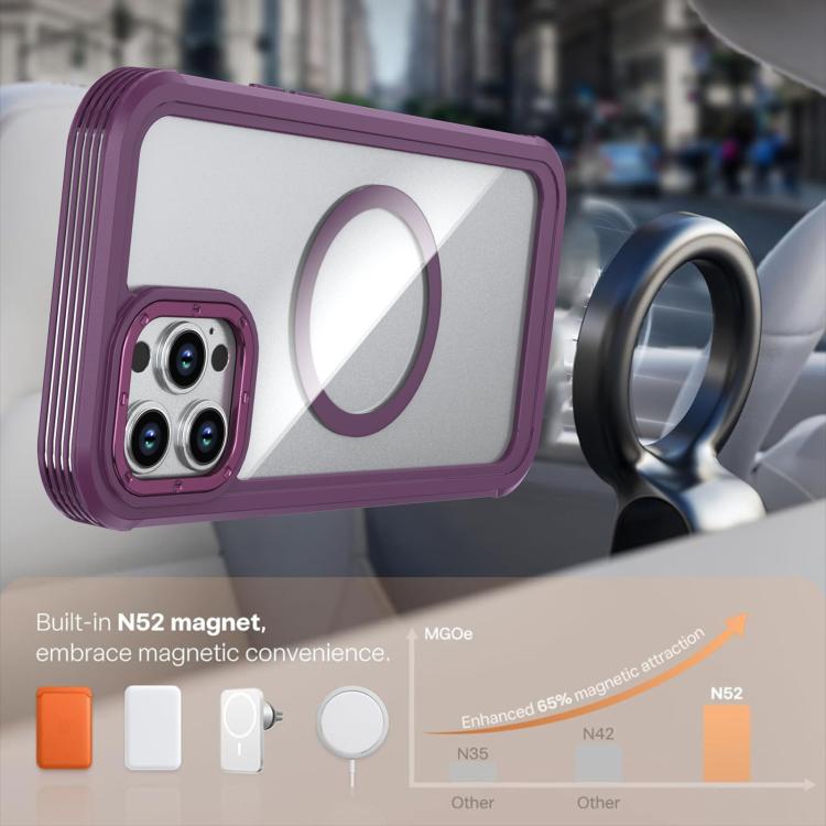 For iPhone 12 / 12 Pro Acrylic Full Coverage Magnetic Phone Case with Back Clip