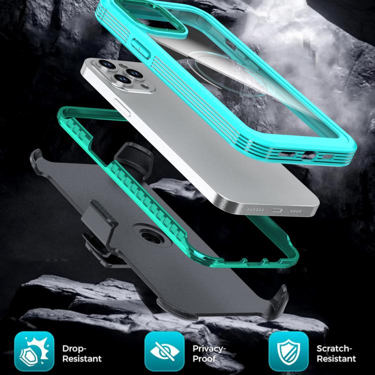 For iPhone 12 Pro Max Acrylic Full Coverage Magnetic Phone Case with Back Clip