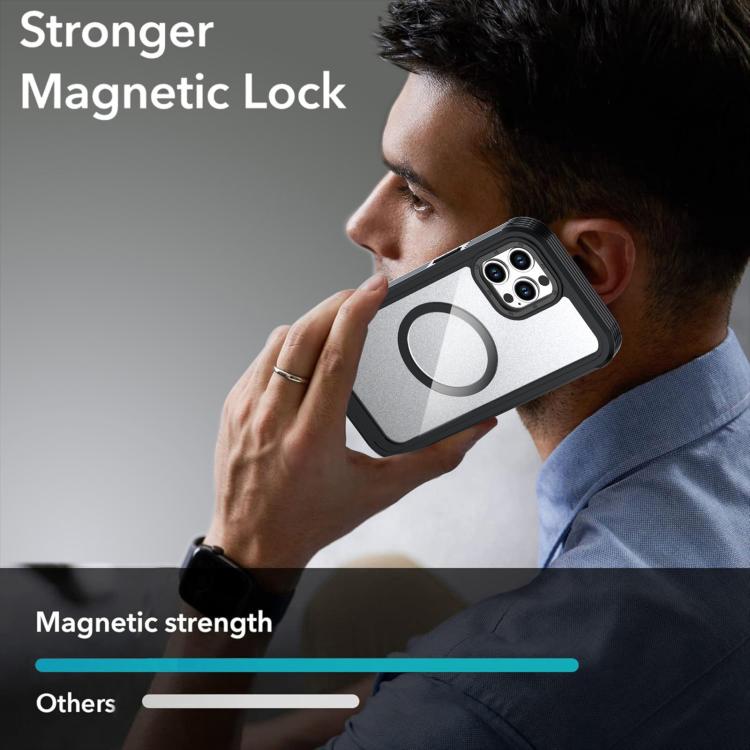 For iPhone 12 Pro Max Acrylic Full Coverage Magnetic Phone Case with Back Clip