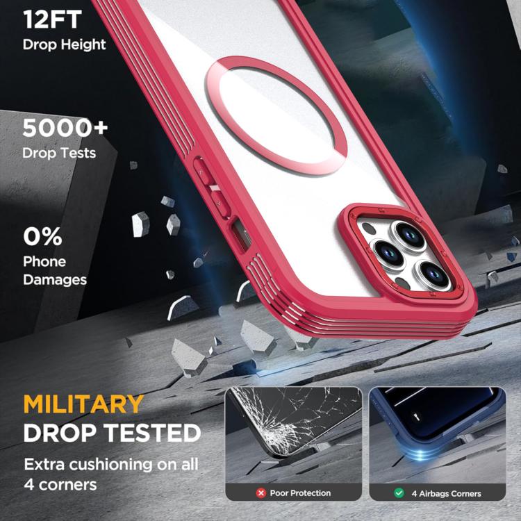 For iPhone 12 Pro Max Acrylic Full Coverage Magnetic Phone Case with Back Clip