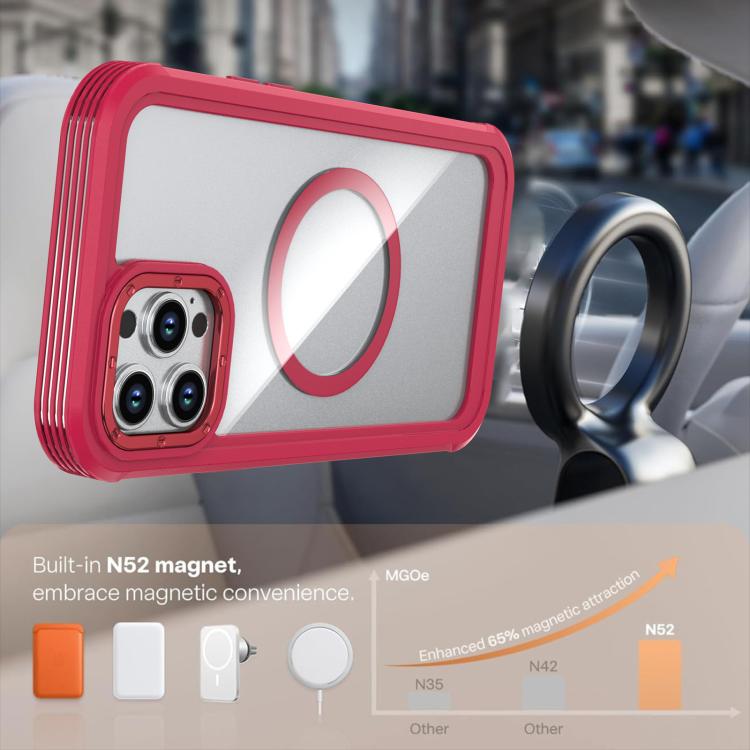 For iPhone 12 Pro Max Acrylic Full Coverage Magnetic Phone Case with Back Clip