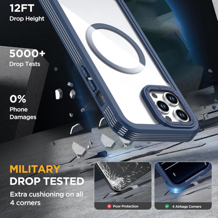 For iPhone 12 Pro Max Acrylic Full Coverage Magnetic Phone Case with Back Clip