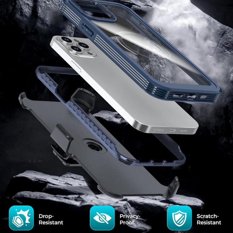 For iPhone 12 Pro Max Acrylic Full Coverage Magnetic Phone Case with Back Clip