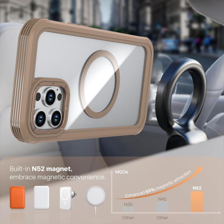 For iPhone 12 Pro Max Acrylic Full Coverage Magnetic Phone Case with Back Clip
