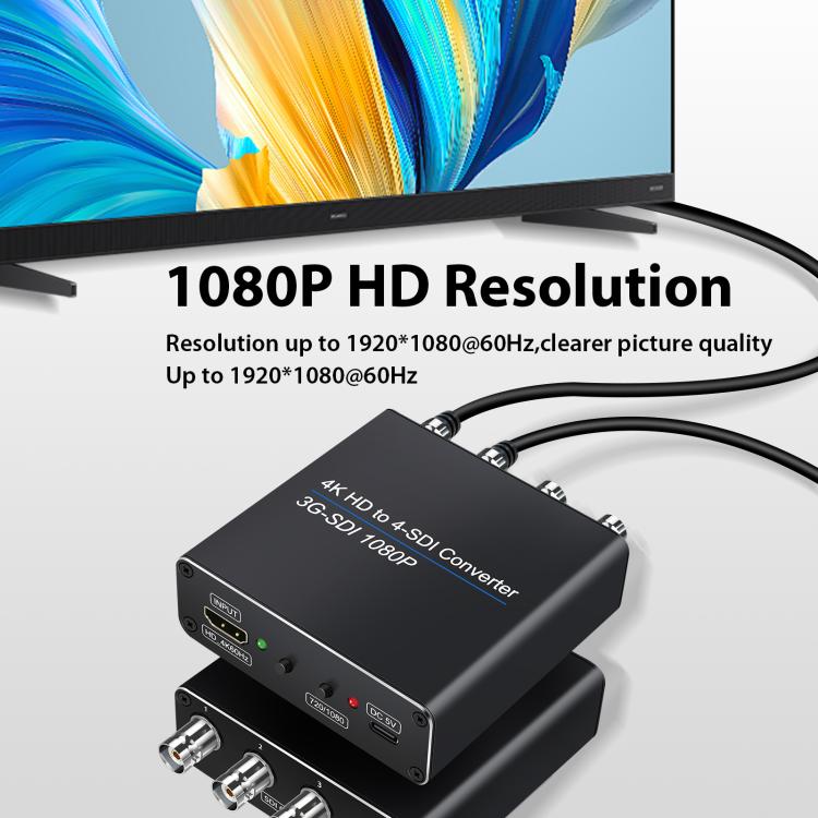 NK-814 4K HDMI Input to 4-SDI Output Converter - Black
