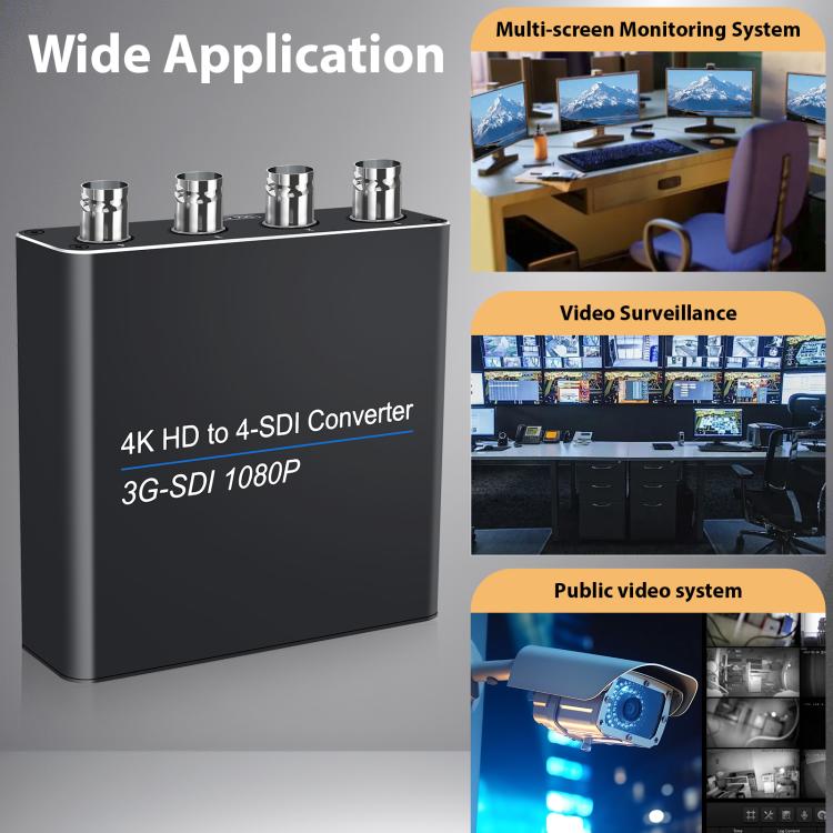 NK-814 4K HDMI Input to 4-SDI Output Converter - Black