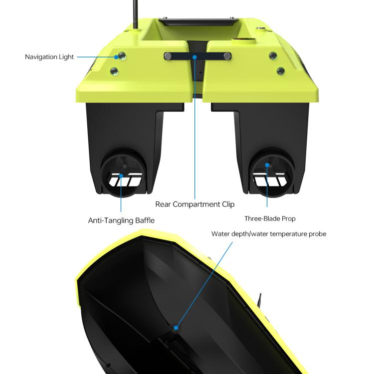D50E GPS High Speed Smart Remote Control Fishing Bait Boat with Sonar Sensor, Plug:UK Plug