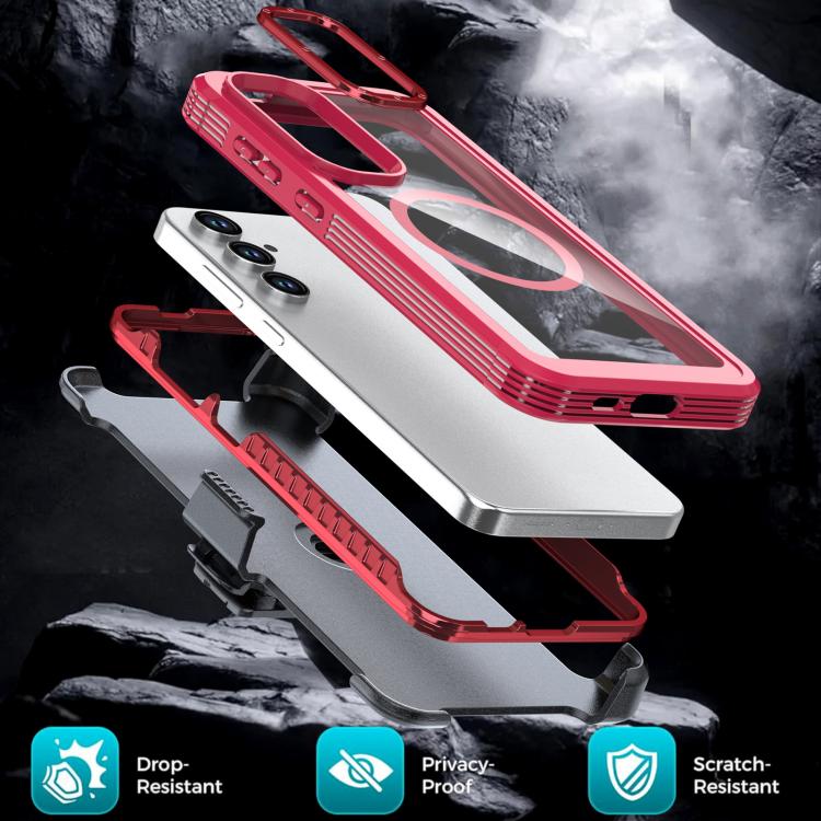 For Samsung Galaxy A16 5G / 4G Acrylic Full Coverage Magnetic Phone Case with Back Clip