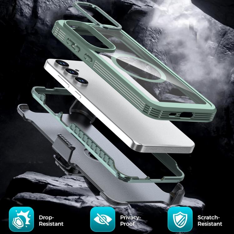 For Samsung Galaxy A16 5G / 4G Acrylic Full Coverage Magnetic Phone Case with Back Clip