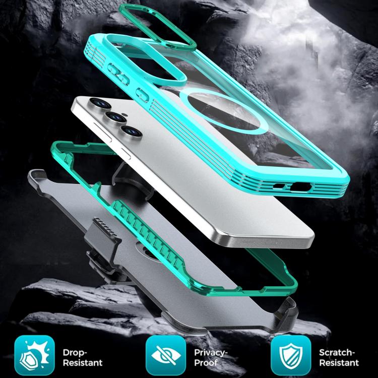 For Samsung Galaxy A15 5G / 4G Acrylic Full Coverage Magnetic Phone Case with Back Clip