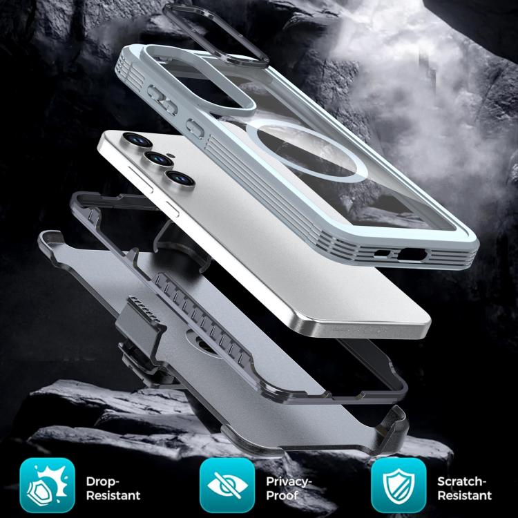 For Samsung Galaxy A15 5G / 4G Acrylic Full Coverage Magnetic Phone Case with Back Clip