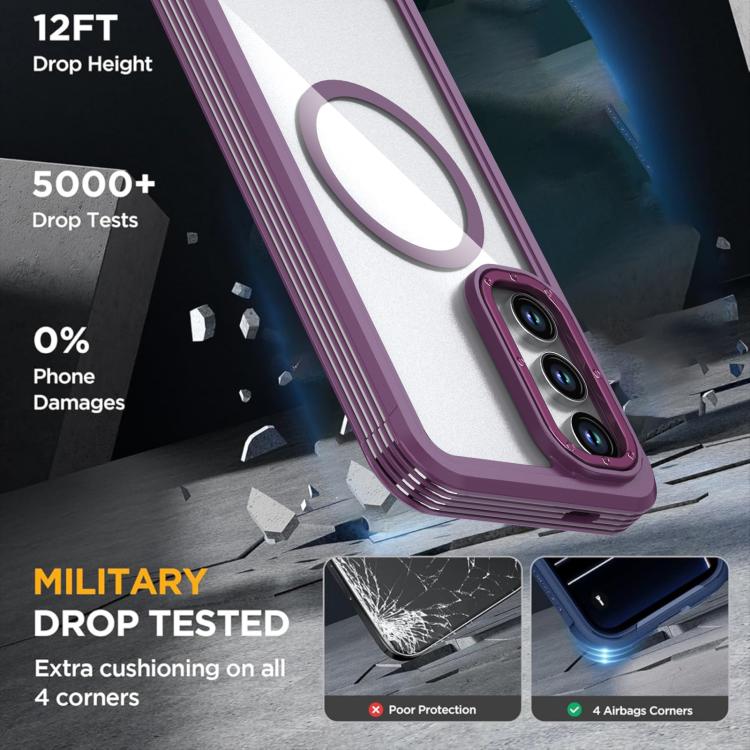 For Samsung Galaxy A15 5G / 4G Acrylic Full Coverage Magnetic Phone Case with Back Clip