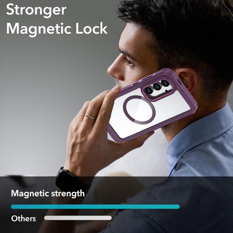 For Samsung Galaxy A15 5G / 4G Acrylic Full Coverage Magnetic Phone Case with Back Clip