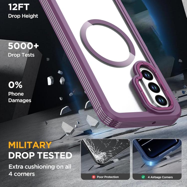 For Samsung Galaxy A26 5G Acrylic Full Coverage Magnetic Phone Case with Back Clip