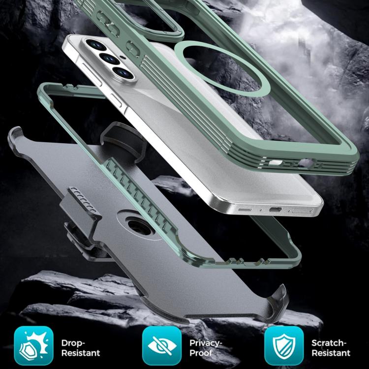 For Samsung Galaxy A36 5G Acrylic Full Coverage Magnetic Phone Case with Back Clip