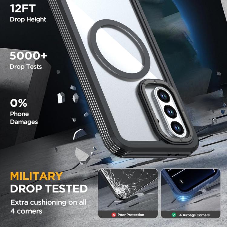 For Samsung Galaxy A56 5G Acrylic Full Coverage Magnetic Phone Case with Back Clip