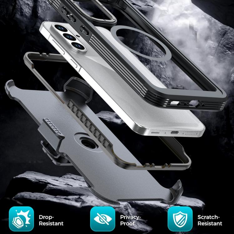 For Samsung Galaxy A56 5G Acrylic Full Coverage Magnetic Phone Case with Back Clip